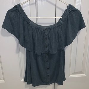 American Eagle soft and sexy slub off the shoulder top